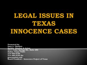 Media item displaying Legal Issues Related to Innocence Cases.